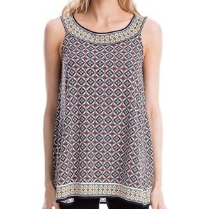 Max Studio Women's Sleevless Printed Matte Jersey Trapeze Top